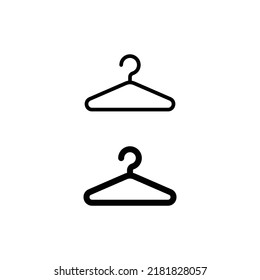 Clothes hanger icon. Simple outline style. Wardrobe and household concept. Thin line vector illustration design isolated on white background. EPS 10.