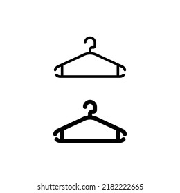 Clothes hanger icon. Simple outline style. Wardrobe and household concept. Thin line vector illustration design isolated on white background. EPS 10.