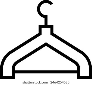 icono de colgador de ropa. Diseño de estilo lineal delgado aislado sobre fondo blanco