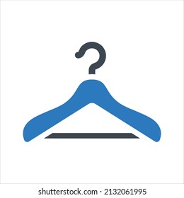 Clothes Hanger Icon. Vector And Glayph