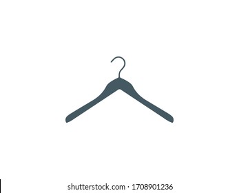 Clothes hanger icon. Vector illustration, flat design.