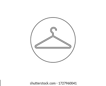 Clothes hanger icon. Vector illustration, flat design.