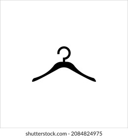 Percha la ropa. Ilustración vectorial de icono de colgador sobre fondo blanco.