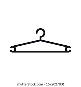 Percha la ropa. Vector de icono de colgar aislado en fondo en blanco