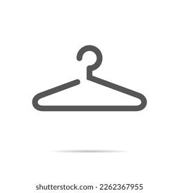 Clothes hanger icon vector in line style. Wardrobe and household concept