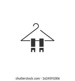 Clothes Hanger Icon vector sign isolated for graphic and web design. Clothes Hanger symbol template color editable on white background.