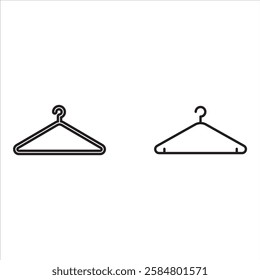 Clothes hanger icon vector. Wardrobe and household concept
