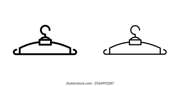 Clothes hanger icons in outline and fill. vector illustration for ui.