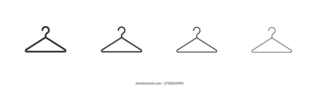 Iconos de la suspensión de la ropa Vector de esquema símbolo signo