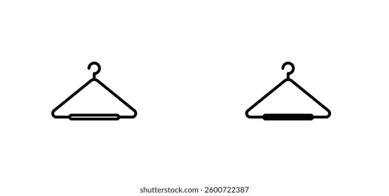 Clothes hanger icons set for apps and web ui designs. simple isolated graphics.