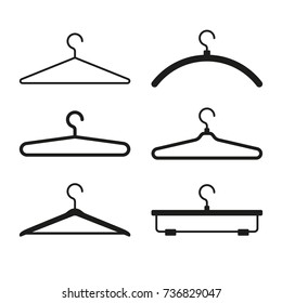 Clothes Hanger Icons Set. Vector