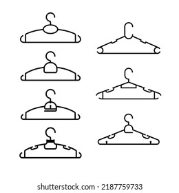 Clothes hanger icons. Vector illustration.