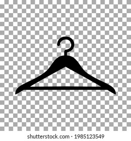 Clothes Hanger Isolated on Transparent Backround. Vector Icon Flat Design