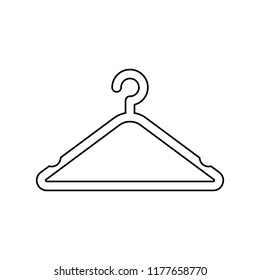 Clothes Hanger Line Icon Isolated On White Background