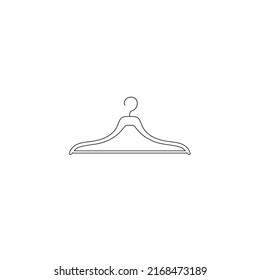 Clothes Hanger Line Icon Logo Template Isolated on White Background. Vector Illustration flat sign