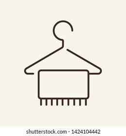 Clothes hanger line icon. Towel, scarf, hook. Commerce concept. Vector illustration can be used for topics like wardrobe, cloakroom, housekeeping