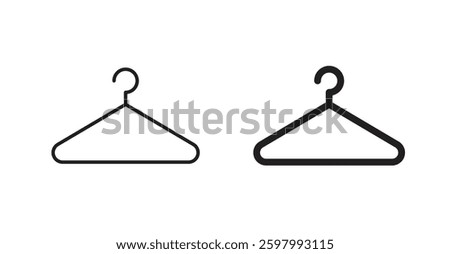 Clothes hanger line icon vector set.