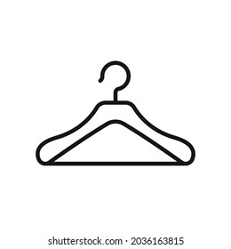 Clothes hanger linear icon. Sewing shop thin line customizable illustration. Contour symbol. Vector isolated outline drawing. Editable stroke