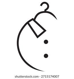 Diseño de Vector de icono de logotipo de percha de ropa

