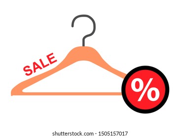 Clothes hanger modern icon vector isolated on white background. Shop symbol