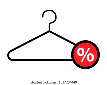 Clothes hanger modern icon vector isolated on white background. Shop symbol