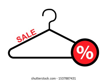 Clothes hanger modern icon vector isolated on white background. Shop symbol
