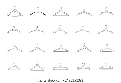 Clothes hanger outline, Hanger icon, Coat hanger outline, Hanger silhouette outline