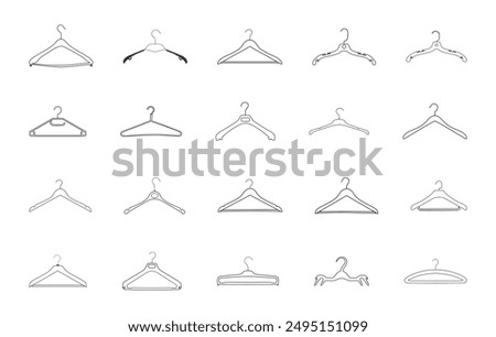 Clothes hanger outline, Hanger icon, Coat hanger outline, Hanger silhouette outline