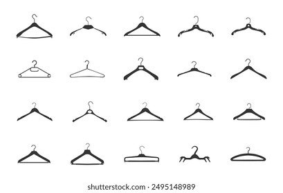 Clothes hanger silhouette, Coat hanger silhouette, Hangers clipart, Hangers vector, Hanger silhouette