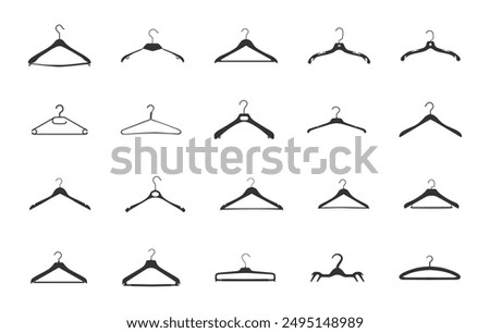 Clothes hanger silhouette, Coat hanger silhouette, Hangers clipart, Hangers vector, Hanger silhouette