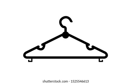 Clothes hanger silhouette design on white background