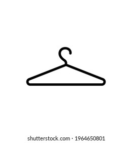 La ropa colgaba un icono simple. Logo minimalista negro sobre fondo blanco. Aislado. Ilustración del vector