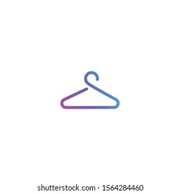 Clothes hanger simple modern colorful icon vector symbol sign isolated on a white background