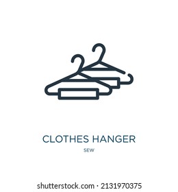 clothes hanger thin line icon. hanger, clothing linear icons from sew concept isolated outline sign. Vector illustration symbol element for web design and apps.