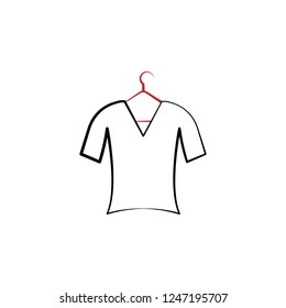 clothes, hanger, t-shirt 2 colored line icon. Simple colored element illustration. clothes, hanger, t-shirt outline symbol design from laundry and dry set