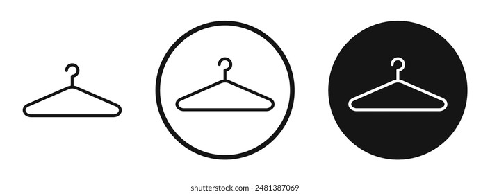 Clothes hanger vector icon set in black and white color.