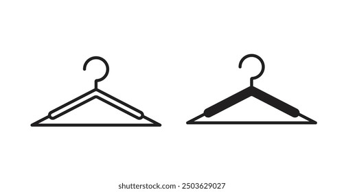 Clothes hanger vector icon in solid and outline style