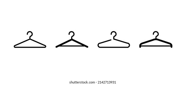 Clothes hanger vector icons set. Clothes rack symbol vector illustration