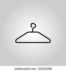 Clothes hanger vector illustration. Coat rack for hanging apparel with a hook on top. 