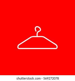 Clothes hanger vector illustration. Coat rack for hanging apparel with a hook on top. 