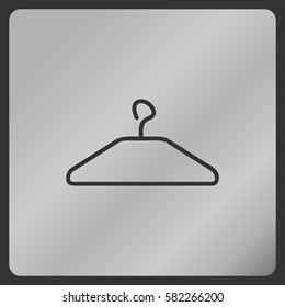 Clothes hanger vector illustration. Coat rack for hanging apparel with a hook on top. 