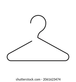 Clothes hanger vector illustration. Isolated on white background. Line clothes hanger symbol.