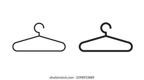 Clothes hanger vector line icon illustration collection.