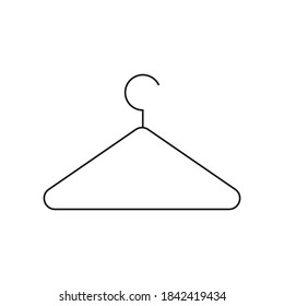 Clothes hanger with white background. Icon sign