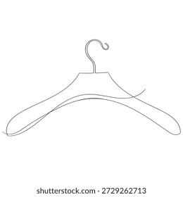 Colgadores de ropa dibujo de línea continua aislado sobre fondo blanco