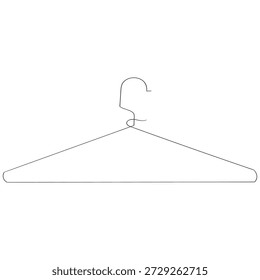 Colgadores de ropa dibujo de línea continua aislado sobre fondo blanco