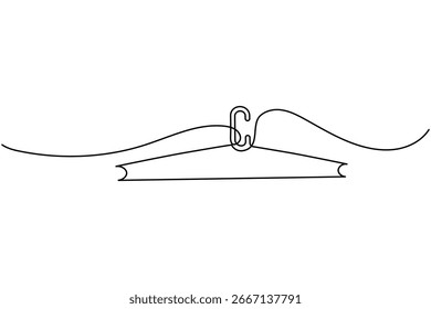 Kleiderbügel durchgehende einzeilige Zeichnung minimalistische Mode Kleiderschrank Vektorgrafik