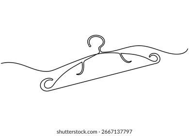 Colgadores de ropa de una línea continua de dibujo de Ilustración vectorial de armario de moda minimalista