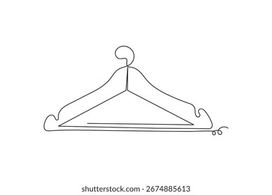 Colgadores de ropa continua de una línea de dibujo minimalista ilustración de contorno
