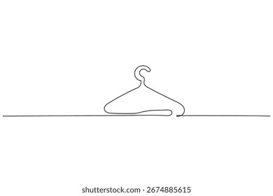 Colgadores de ropa continua de una línea de dibujo minimalista ilustración de contorno
